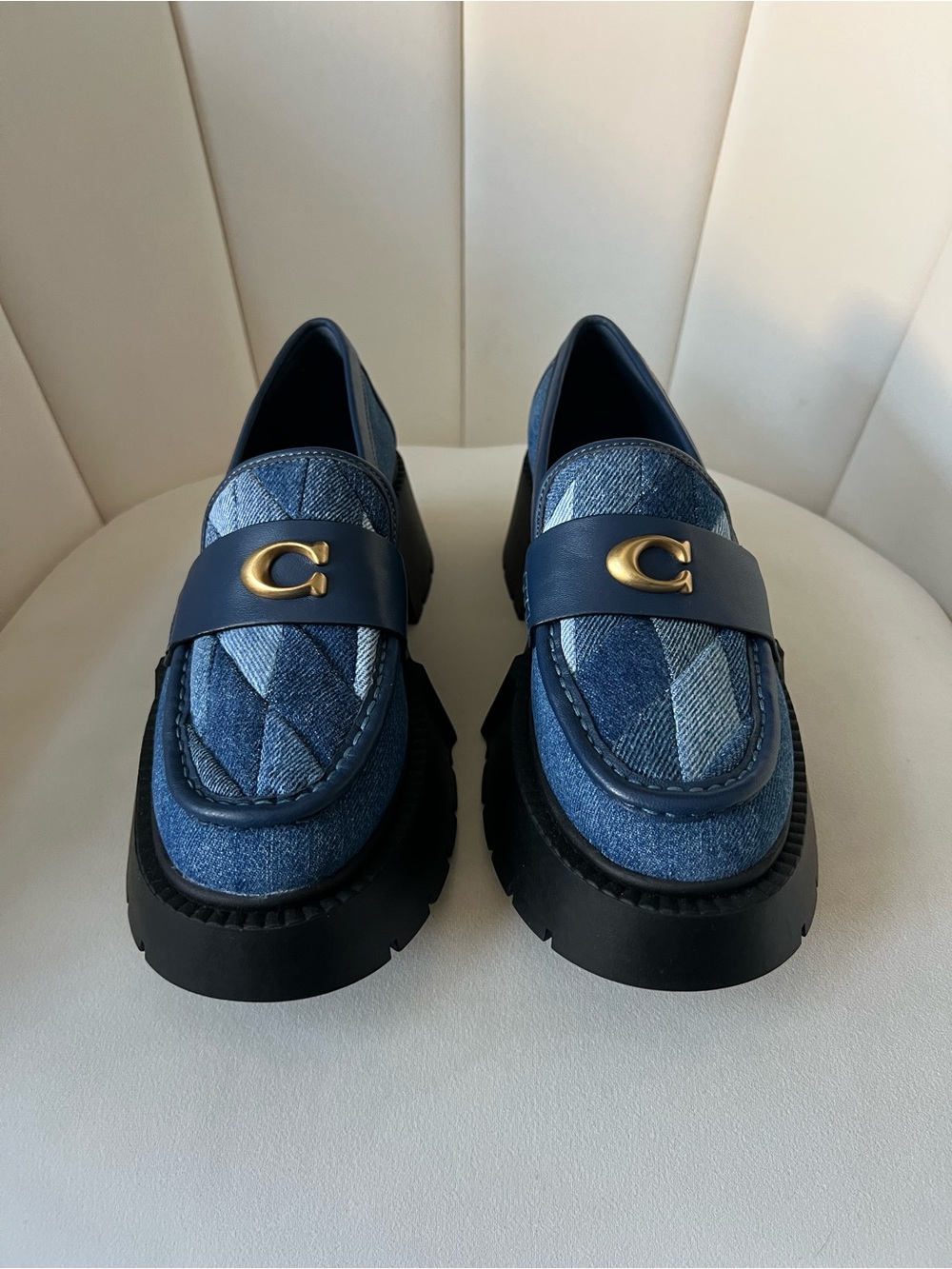 Coach Denim Leah Platform Loafers - Picture 2 of 7